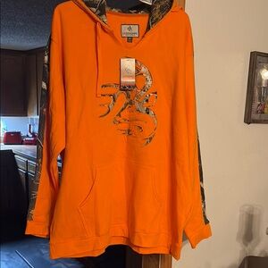 Orange Hoodie with Camo Accents